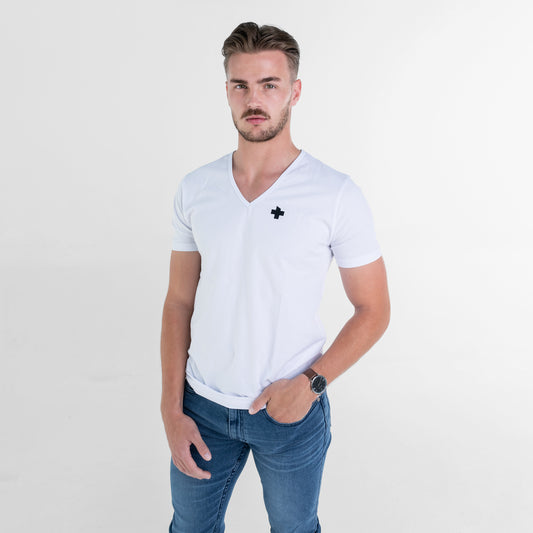 LOGO T - WHITE V-NECK